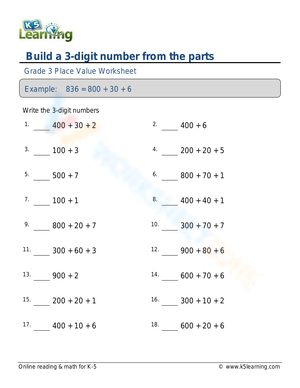 Build a 3-Digit Number: Place Value Activity