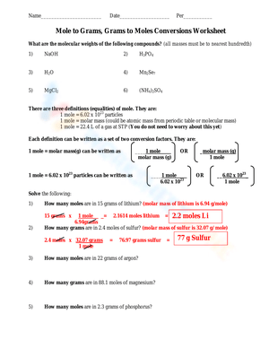 Convert Mole to Grams: Practice Chemistry Conversions