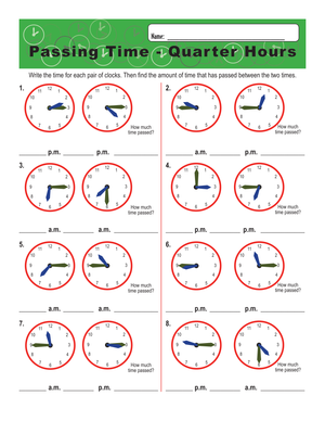 Master Telling Time with this Passing Time Worksheet