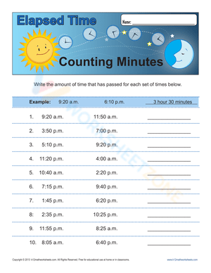 Practice Counting Minutes with this Engaging Worksheet