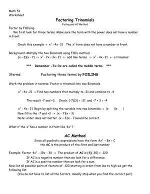 Advanced Factoring Trinomials Practice Worksheet for Algebra