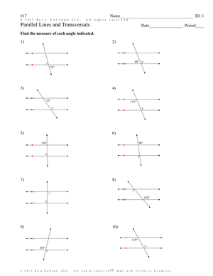 Parallel Lines and Transversals: Geometry Practice