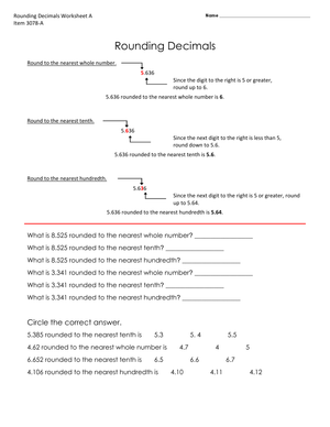 Practice Rounding Decimals with this Comprehensive Worksheet