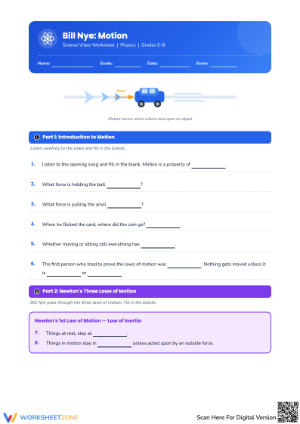 Bill Nye Newton’s Laws of Motion Worksheet
