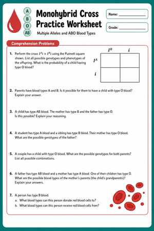 Monohybrid Cross Practice Worksheet | Essential Biology