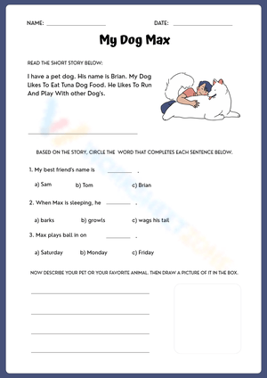 English Reading Comprehension Activity Worksheet