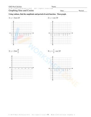 Free Graphing Sine and Cosine Functions Worksheets