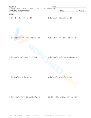 Divide Polynomials with Practice Problems