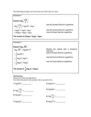 Practice with Logarithm Properties