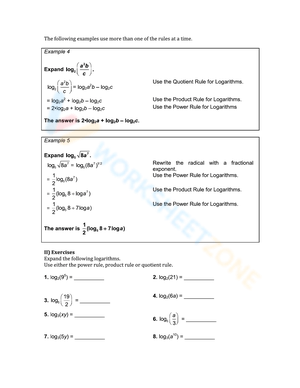 Practice with Logarithm Properties