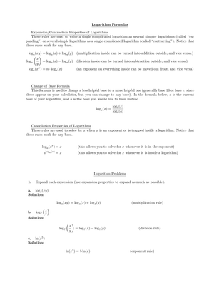 Utilizing Logarithm Properties
