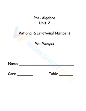 Rational/Irrational Numbers