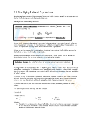 Simplifying Rational Expressions