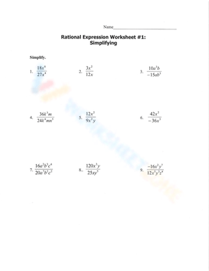 Practice Rational Expressions