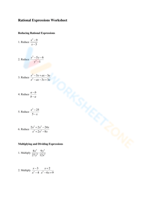 Updated Rational Expressions