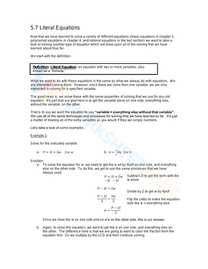Updated Techniques in Solving Literal Equations