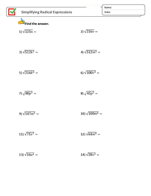 Simplifying Radical Equations