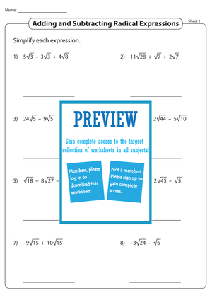 Adding and Subtracting Radical Expressions