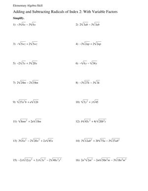 Adding and Subtracting with Variable Factors