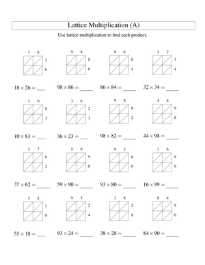 Lattice Multiplication A