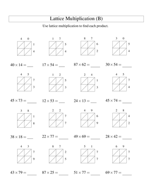 Lattice Multiplication B