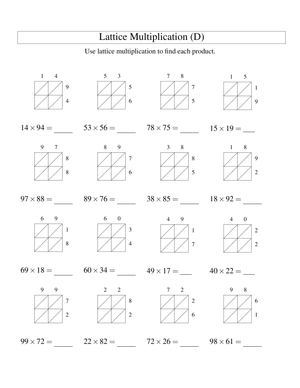 Lattice Multiplication D