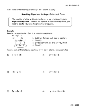 Solving for Y