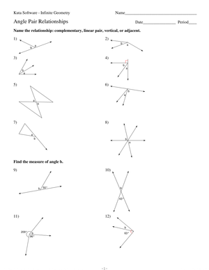 Angle Pair Relationships 1