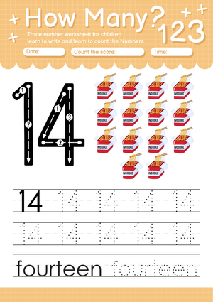 Worksheet to Learning Number 14