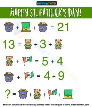 Festive St. Patrick Math Worksheet