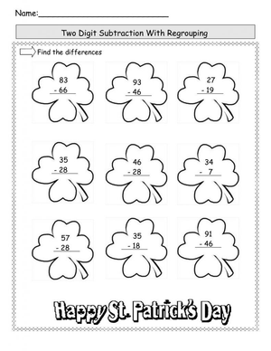 Celebrate St. Patrick Day Math Worksheet