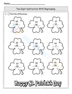 Celebrate St. Patrick Day Math Worksheet