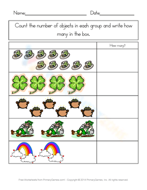 St. Patrick Day Counting Practice