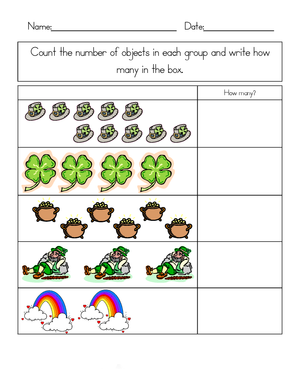 St. Patrick Day Counting Practice