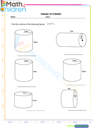 Volume of cylinder