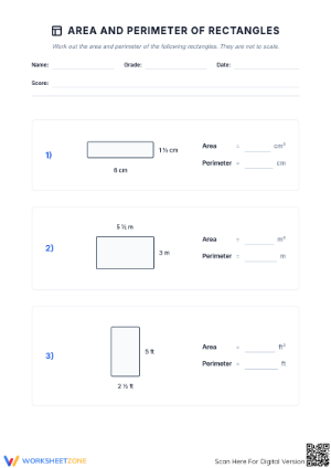 Grade 7 Area and Perimeter — Essential No-Prep Worksheet