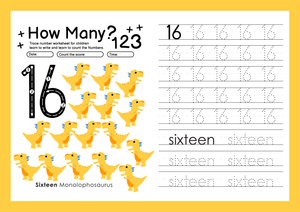 Learn to Count to 16 with Dinosaurs