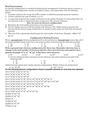 Writing Electron Configurations Practice