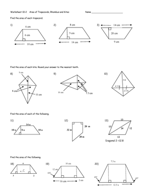 Trapezoid and Kite Worksheet: Shape Identification