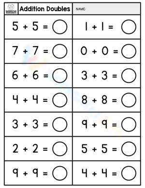 Doubles Addition Worksheet: Practice Adding Doubles