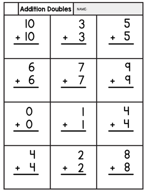 Doubles Addition Practice