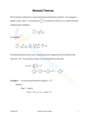 Binomial Theorem Practice: Worksheet Set