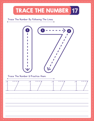 Learn to Write Number 17