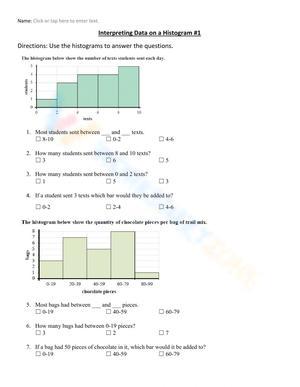 Histogram Worksheet 3