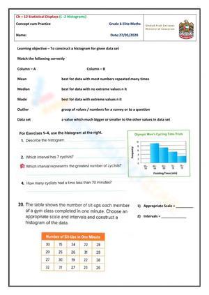 Histogram Worksheet 4