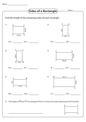 Sides of a Rectangle Practice