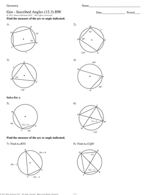 Practice with Inscribed Angles