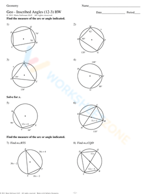 Practice with Inscribed Angles