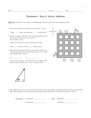 Vector Addition Worksheet