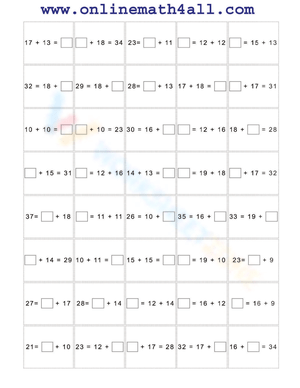 Practice Finding the Missing Addend